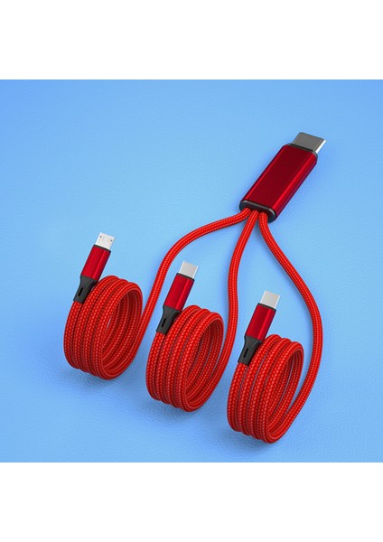 3'ü 1 Arada 2A Şarj Kablosu Konnektörü Çift Type/micro USB Standartbağlantı Noktası Adaptörü - Kırmızı (Yurt Dışından) fırsatları