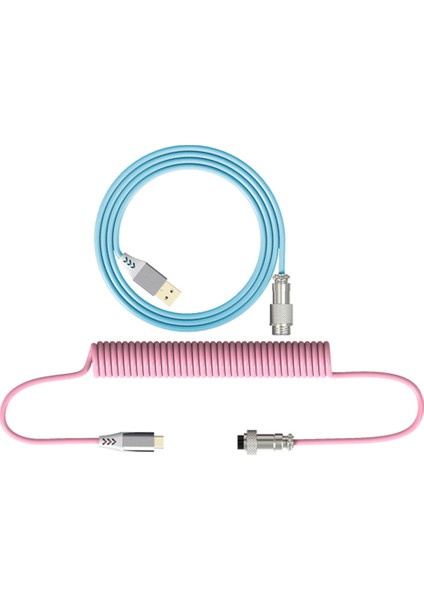 Metal Konnektörlü USB Mekanik Klavye Kablosu Özel Sarmal Tip -C - - Beyaz (Yurt Dışından) fiyatları