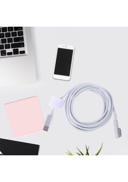 USB C Type Dişi Magsafe Kablo Adaptörü 85W Pd Bilgisayar Kablosu - Beyaz (Yurt Dışından)