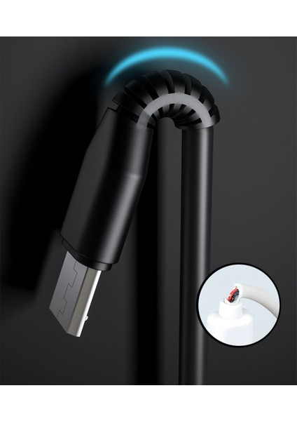 Android Type-C Şarj Cihazı Için Çift Şarj Güç Bankası USB C Şarj Kablosu - Siyah (Yurt Dışından)