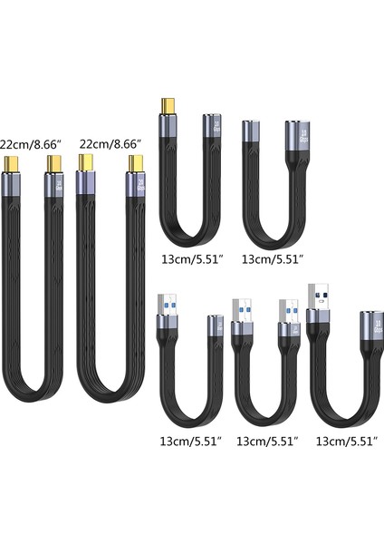 Usb-C-Usb-C Uç Bağlantılarına Sahip USB Type-C Kablosu 3 Kablo - Siyah (Yurt Dışından)