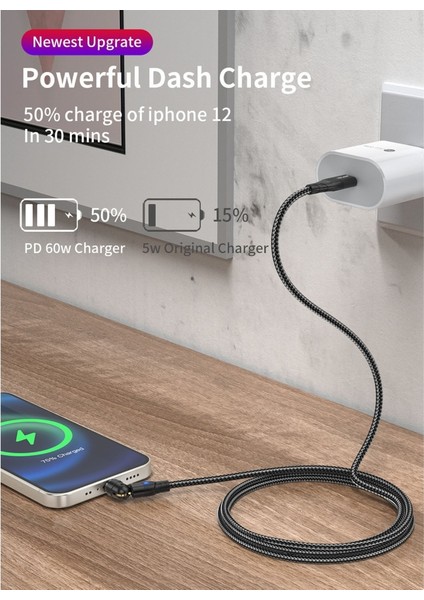 3 Arada 1 Hızlı Şarj Çok Naylon Örgülü Veri Senkronizasyon Kordon Mıknatıs Şarj Kablosu - Kırmızı (Yurt Dışından) modelleri