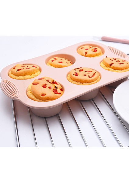 6 Mini Kek Kalıbı Silikon Buhar Dayanıklı Yüksek Isıya Dayanıklı (Yurt Dışından)