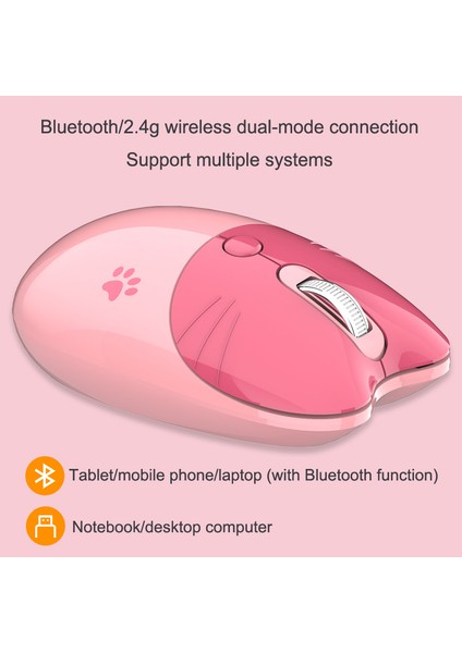 Çift Modlu 2.4g Kablosuz Fare Bluetooth (Yurt Dışından)