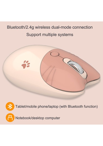 Çift Modlu 2.4g Kablosuz Fare Bluetooth (Yurt Dışından)