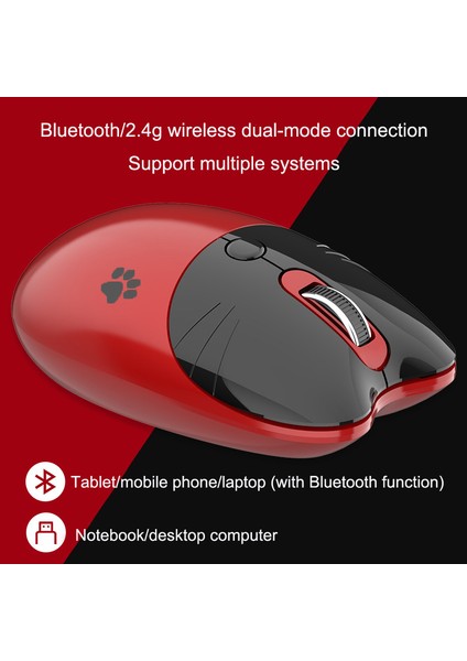 Çift Modlu 2.4g Kablosuz Fare Bluetooth (Yurt Dışından)