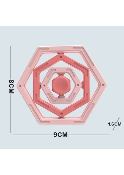 2 Parça Altıgen 3D Sonsuz Flip Parmak Dekompresyon Oyuncak - Pembe (Yurt Dışından)