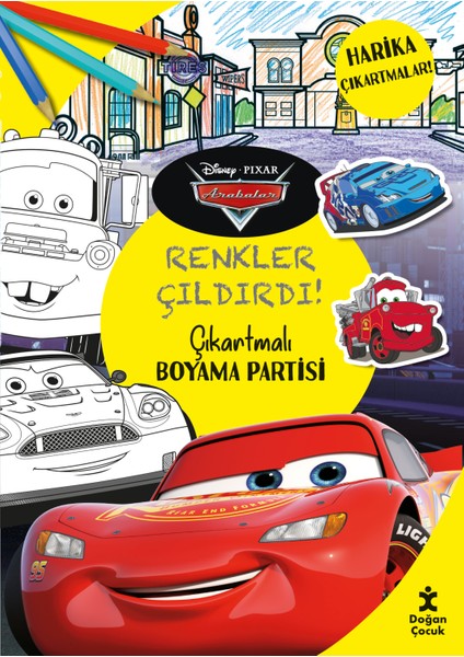 Disney Pixar Arabalar Renkler Çıldırdı Çıkartmalı Boyama Partisi