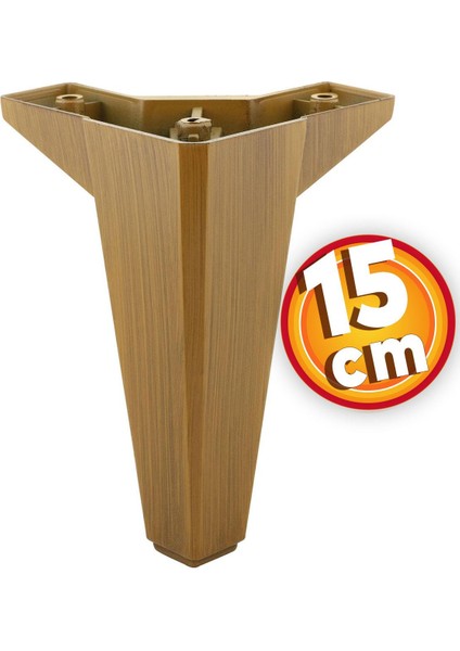 Lüks Mobilya Kanepe Sehpa Tv Ünitesi Koltuk Ayağı 15 cm Ahşap Desenli Kahverengi Baza Ayak