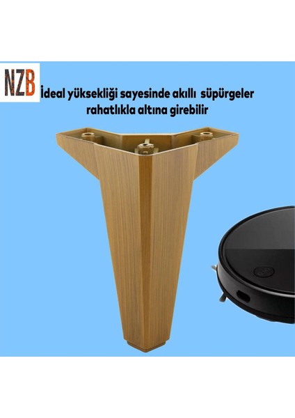 Lüks Mobilya Kanepe Sehpa Tv Ünitesi Koltuk Ayağı 15 cm Ahşap Desenli Kahverengi Baza Ayak fırsatları