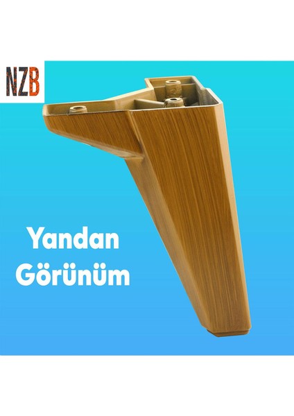 Lüks Mobilya Kanepe Sehpa Tv Ünitesi Koltuk Ayağı 15 cm Ahşap Desenli Kahverengi Baza Ayak indirimleri