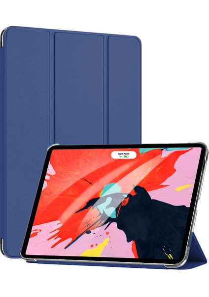 Apple iPad Pro 11`` 2022 4. Nesil Kılıf (A2759-A2435-A2761-A2762) Smart Case ve Arka Kapak Lacivert