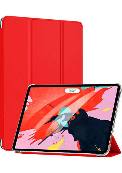 Apple iPad Pro 11`` 2022 4. Nesil Kılıf (A2759-A2435-A2761-A2762) Smart Case ve Arka Kapak Kırmızı