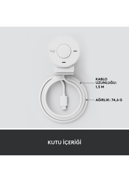 BRIO 300 Full HD 1080p Gizlilik Kapaklı Mikrofonlu Web Kamerası - Beyaz
