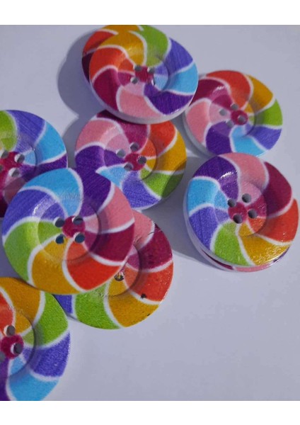 Düğme Renkli 2,5 cm 1 Paket 10 Adet
