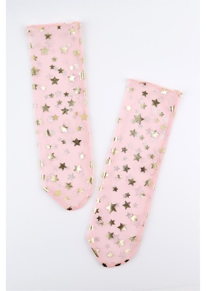 Pudra Üzeri Yıldız Detaylı Kız Çocuk Tül Çorap fiyatları