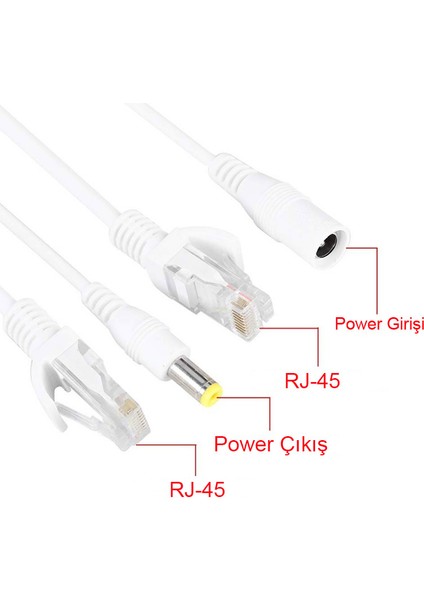 Pasif PoE Enjektör Kablo Seti rj45 ile pasif poe adaptör uzatma seti