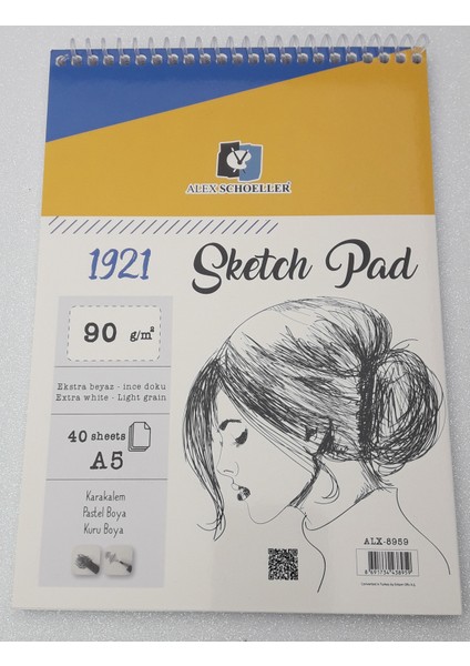 A5 90 gr Spiralli Sketchpad 40 Yaprak