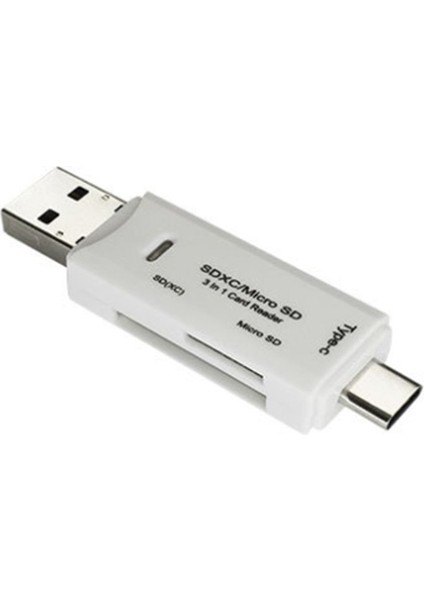 Bs Otg Type-C Kart Okuyucu USB 3.0 USB A Micro USB Combo To Tf Sd Kart Okuyucu (Yurt Dışından)