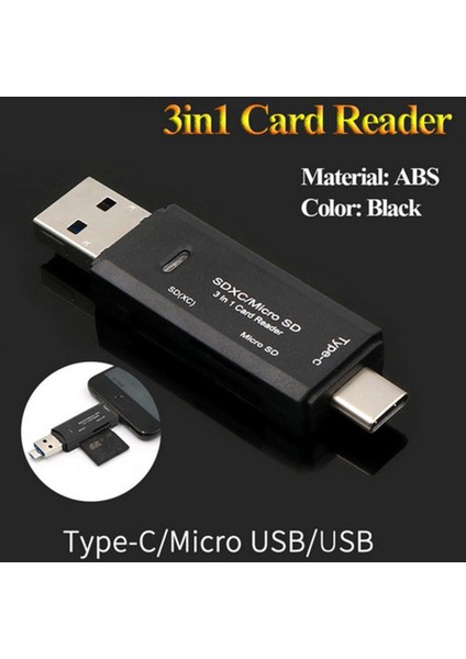 Ef Yüksek Hızlı Kart Okuyucu Adaptörü 3'ü 1 Arada Usb3.1 Usb-C/tip C Sd Tf/mikro (Yurt Dışından)