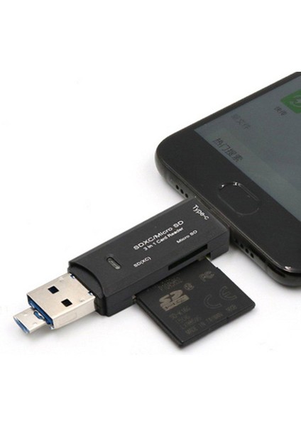 Ef Yüksek Hızlı Kart Okuyucu Adaptörü 3'ü 1 Arada Usb3.1 Usb-C/tip C Sd Tf/mikro (Yurt Dışından)