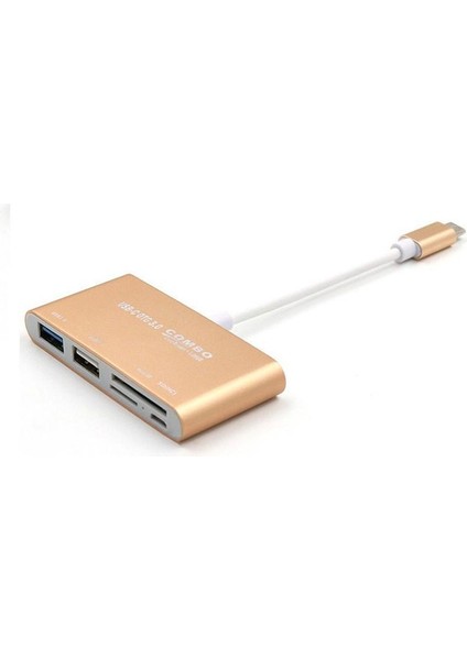 Combo T-693 USB 3.1 Tip C - Sd Micro Sd Tf Kart Okuyucu USB 2.0 Usb3.0 Otg Şarj Adaptörü - Gümüş (Yurt Dışından)