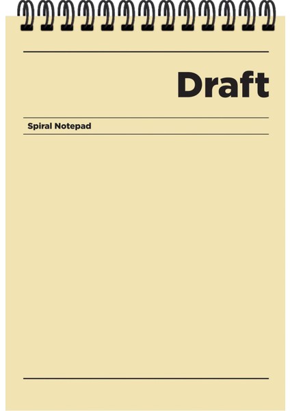 A4 Çizgili Bloknot Draft - Sarı