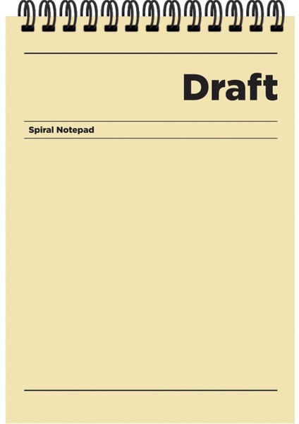 A5 Çizgili Bloknot Draft - Sarı