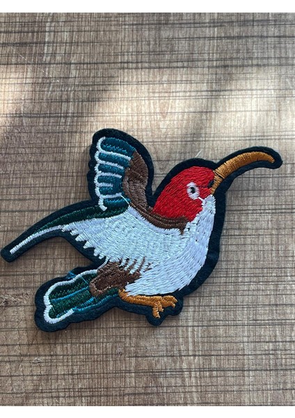 13X9 cm Ütü Ile Yapışan Nakış Işleme Kuş Aplike Arma Yama