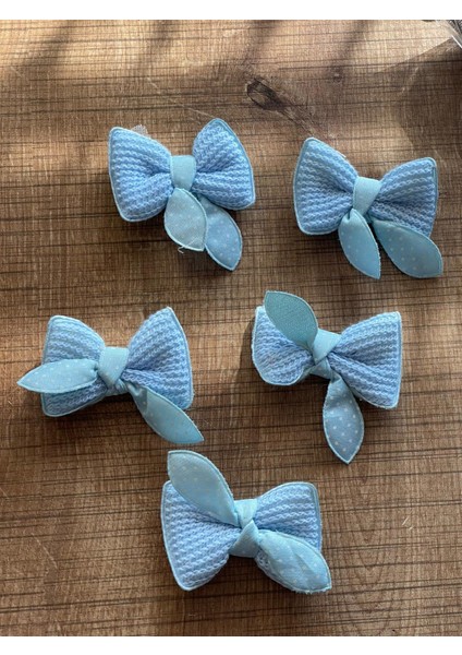 7x4 cm 5li Bebek Mavisi Fiuonk Kelebek Aplike Arma Yama Dikiş Aksesuarı