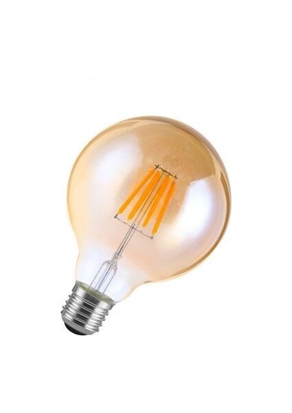 Grafen Rustik Edison Led Ampül E27 Duy G95 Glop Model 5 Adet 4 Watt