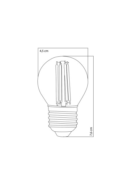 G45 4 Watt Şeffaf Cam Günışığı Işık Led Dekoratif Rustik Ampul E27 Duy-3 Adet3 Lü Paket)