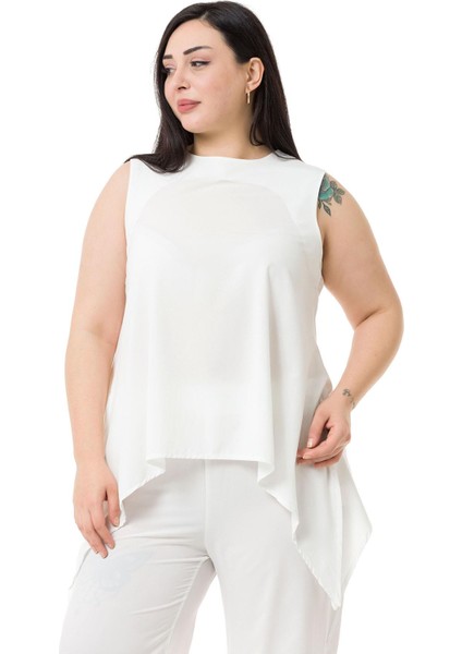 Büyük Beden Bluz Pantolon Beyaz Takım fiyatları