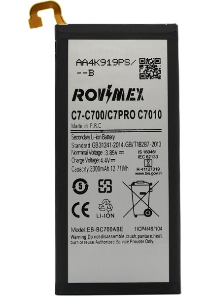 Samsung Galaxy C7 Pro (SM-C7010) Rovimex Batarya Pil