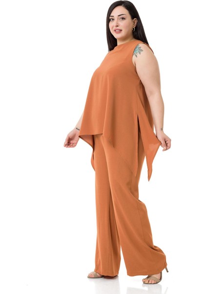 Büyük Beden Bluz Pantolon Tarçın Rengi Takım fırsatları