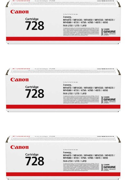Crg -728 I-Sensys MF-4730 Orjinal Toner 3'lü Avantaj Paket 3*2,100 Sayfa Kapasiteli NI102
