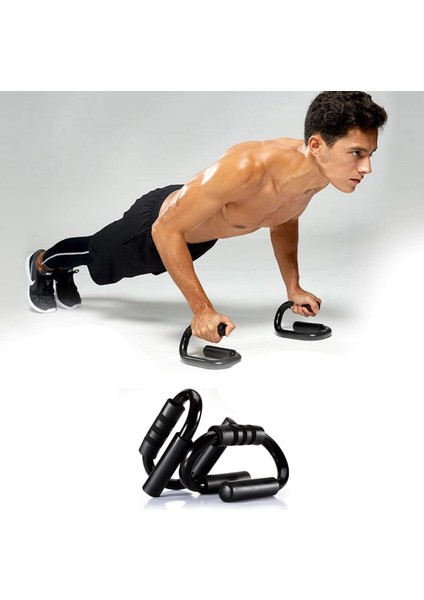 S Şekli Push Up Standı Alüminyum Şınav Aleti Spor Aracı Fitness Göğüs Egzersiz Ekipmanları 16X13X12 cm