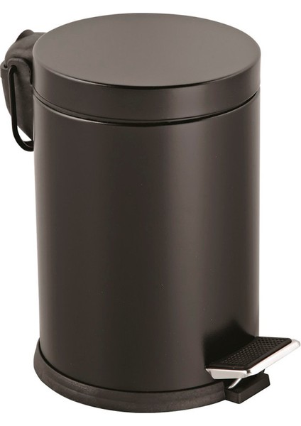 Metal Pedallı 5 Lt Çöp Kovası Siyah