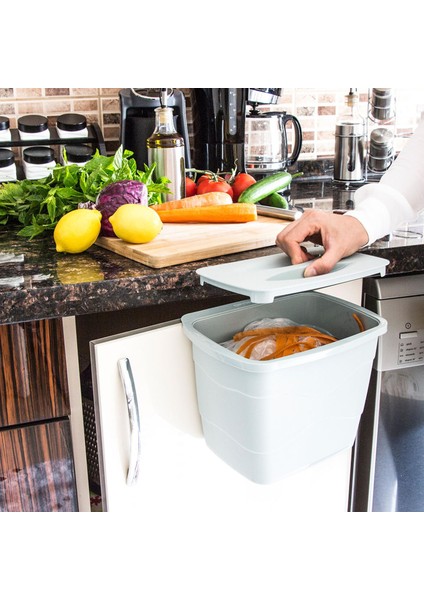 Dolap Kapağına Asılan Kapaklı Pratik Çöp Kovası fiyatları