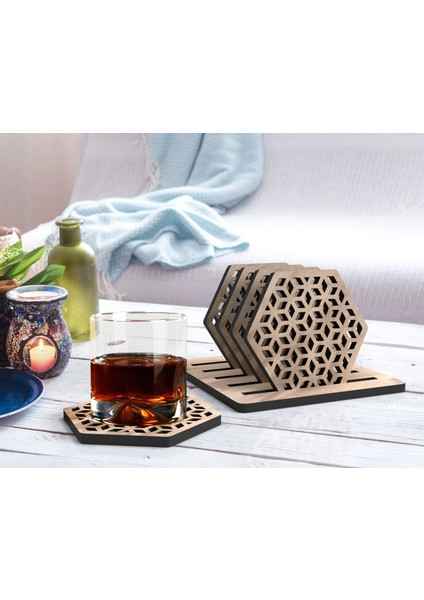 5'li Lazer Kesim Ahşap Bardak Altlığı Seti, Ev Dekorasyonu, Ev Bar Dekoru, Mutfak Dekoru, Ahşap Bardak Altlıkları, Masa Aksesuarı-2 fiyatları