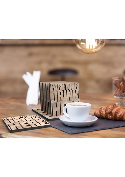 5'li Lazer Kesim Ahşap Bardak Altlığı Seti, Ev Dekorasyonu, Ev Bar Dekoru, Mutfak Dekoru, Ahşap Bardak Altlıkları, Masa Aksesuarı-3