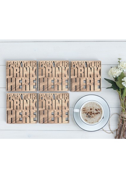 5'li Lazer Kesim Ahşap Bardak Altlığı Seti, Ev Dekorasyonu, Ev Bar Dekoru, Mutfak Dekoru, Ahşap Bardak Altlıkları, Masa Aksesuarı-3 fırsatları