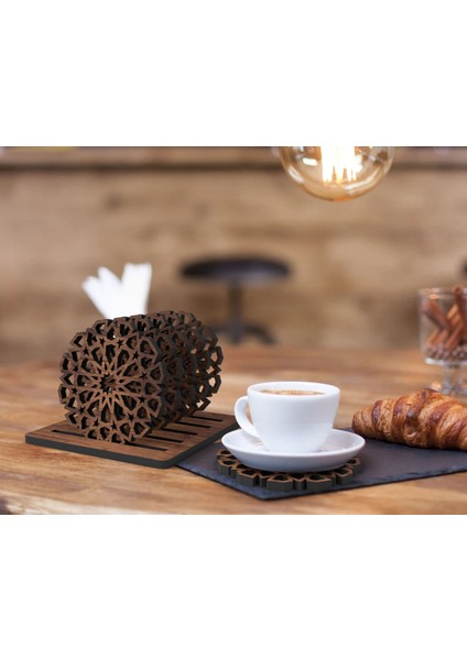 5'li Lazer Kesim Ahşap Bardak Altlığı Seti, Ev Dekorasyonu, Ev Bar Dekoru, Mutfak Dekoru, Ahşap Bardak Altlıkları, Masa Aksesuarı fiyatları