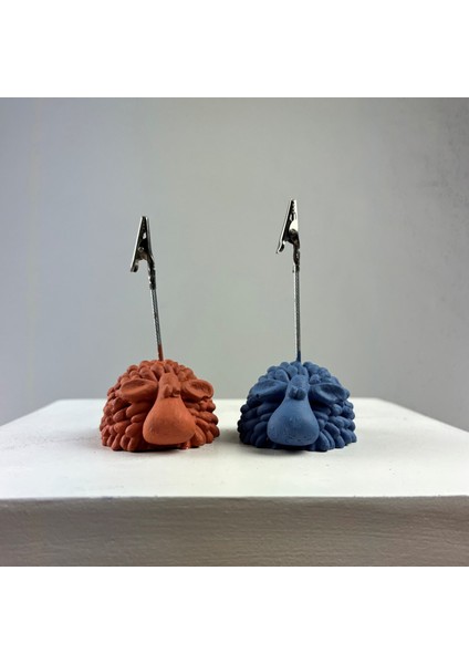 Kuzu Not Tutucu 2'li Set (Gri Mavi-Terracota)