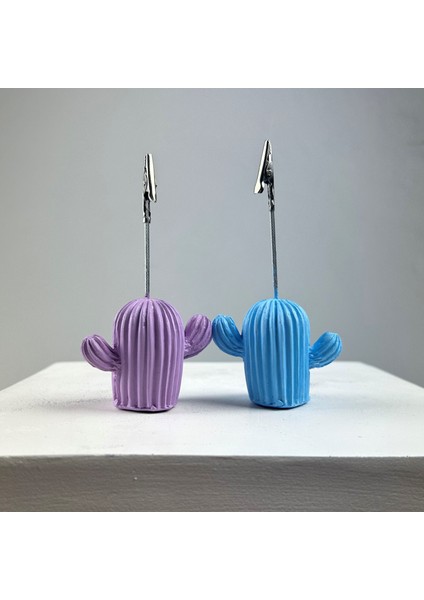 Kaktüs Not Tutucu 2'li Set (Lila- Açık Mavi) modelleri