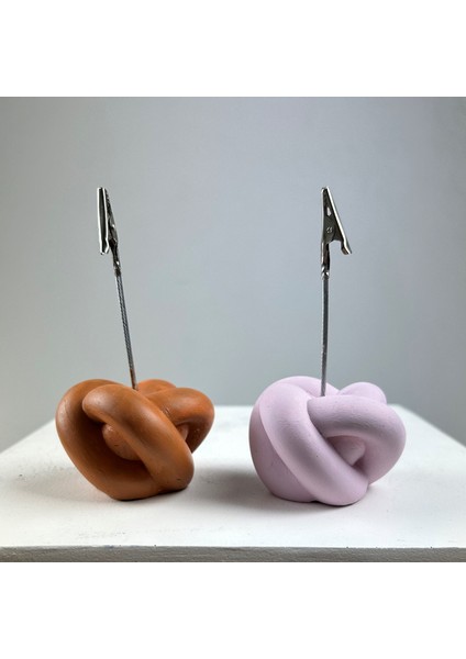 Düğüm Not Tutucu 2'li Set ( Pembe - Terracota )