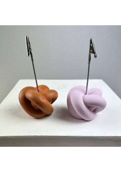 Düğüm Not Tutucu 2'li Set ( Pembe - Terracota )
