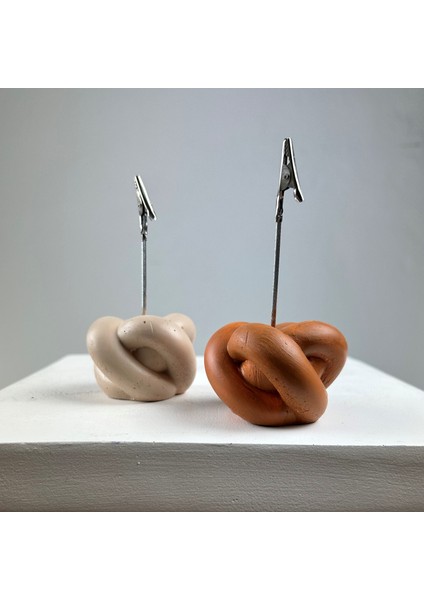 Düğüm Not Tutucu 2'li Set ( Krem - Terracota)