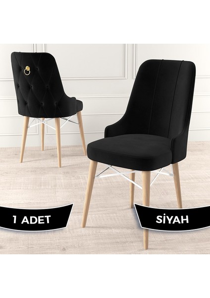 Concept Pare Serisi, 1.sınıf Babyface Ithal Kumaş 1 Adet Sandalye Doğal Ahşap Ayaklı Gold Halkalı