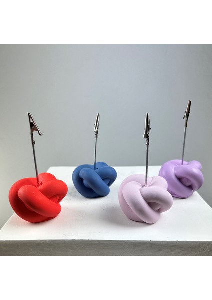 Düğüm Not Tutucu 4'lü Set (Gri Mavi-Mercan-Pembe-Lila)